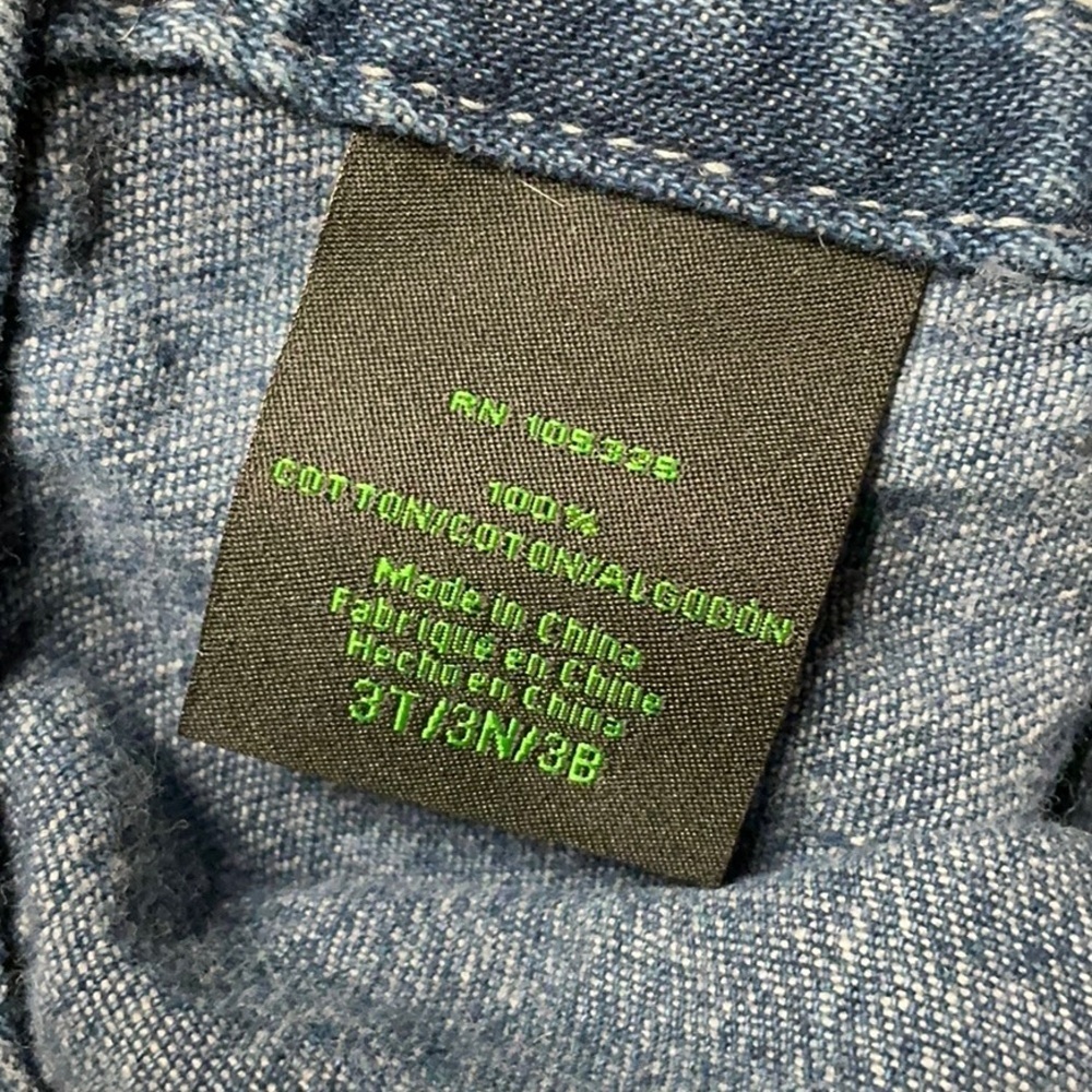 John Deere Kids Blue Denim Overalls - Picture 7 of 7